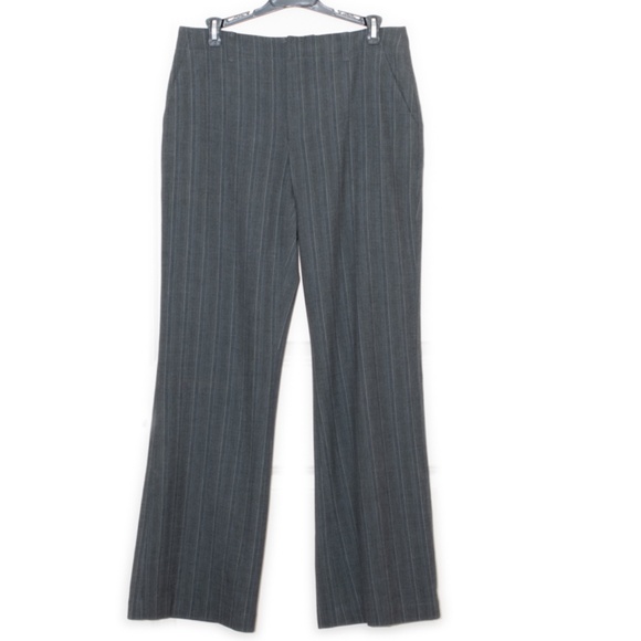 Eddie Bauer Blakely Fit Pin Stripe Gray Straight Leg Pants Size 8 - Picture 1 of 10